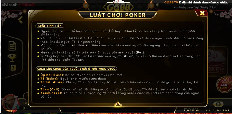poker go88 vip 1 cach-cuoc-Poker-Go88