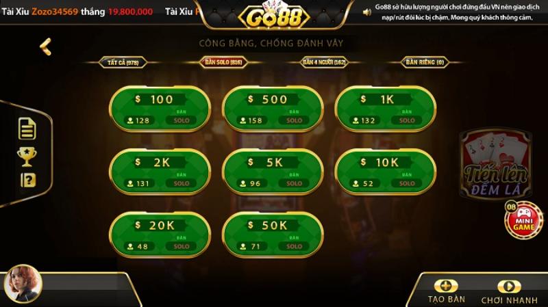 gioi thieu va kinh nghiem choi tien len dem la cong game go88 2 Bật mí chiến thuật giúp anh em chơi tiến lên đếm lá hiệu quả